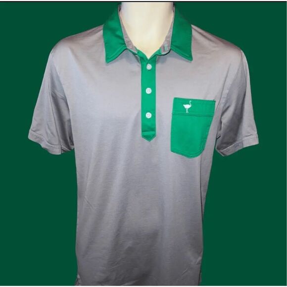 Travis Mathew Chive Collab Grey Pocket Golf Short Sleeve Polo Size XL #66 - Picture 3 of 7